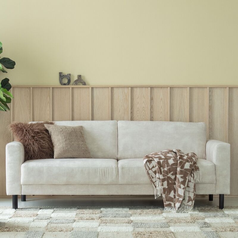 Joki 3-istuttava sohva beige Adore 01, mustat jalat