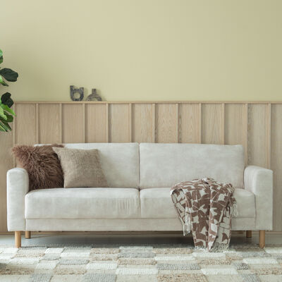 Joki 3-istuttava sohva beige Adore 01, tammijalat