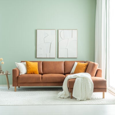 Joki avokulmasohva vasen nahkaverhoiltu, konjakinruskea kentucky 9, tammijalat