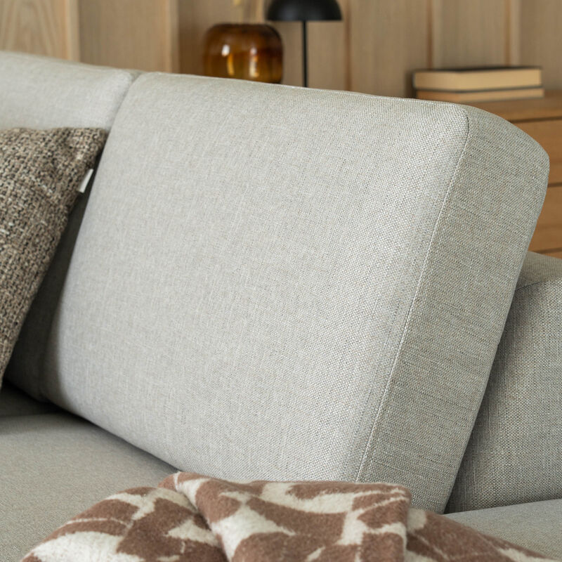 Joki U-kulmasohva oikea hiekka Hygge 10, mustat jalat