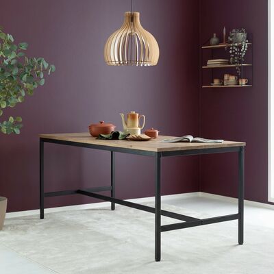 Have ruokapöytä 185x90 cm antiikkipetsattu/musta