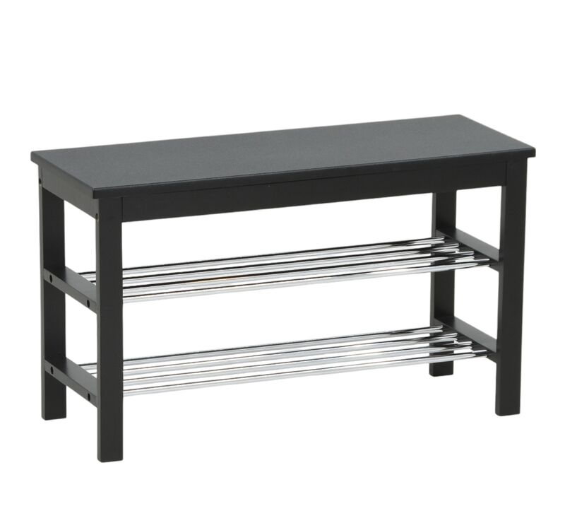 Lidia eteispenkki kenkätelineellä musta/kromi