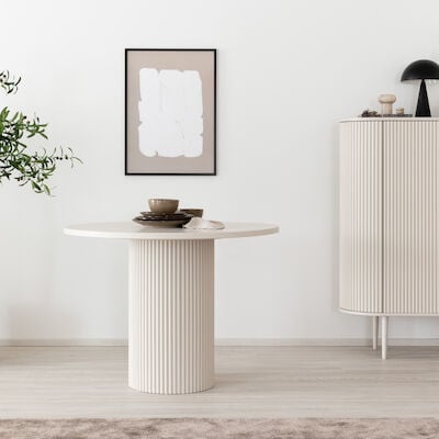 Taimi pyöreä ruokapöytä Ø100 cm hiekka, asiakaspalautus