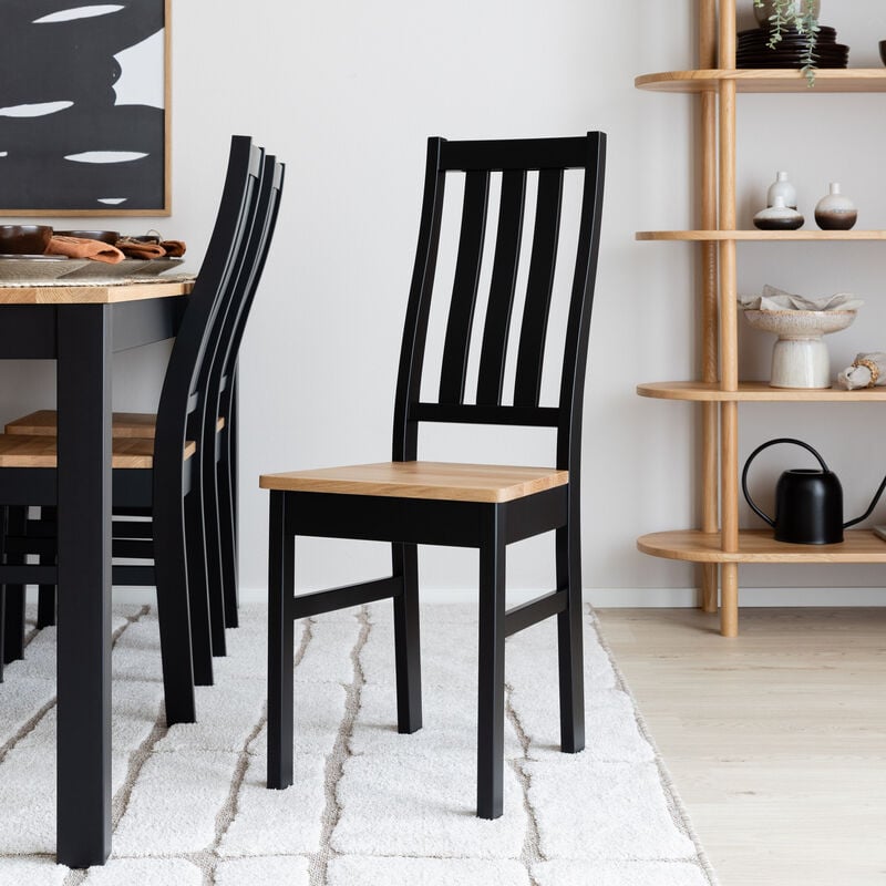 Niklas tuoli puuistuimella musta/tammi