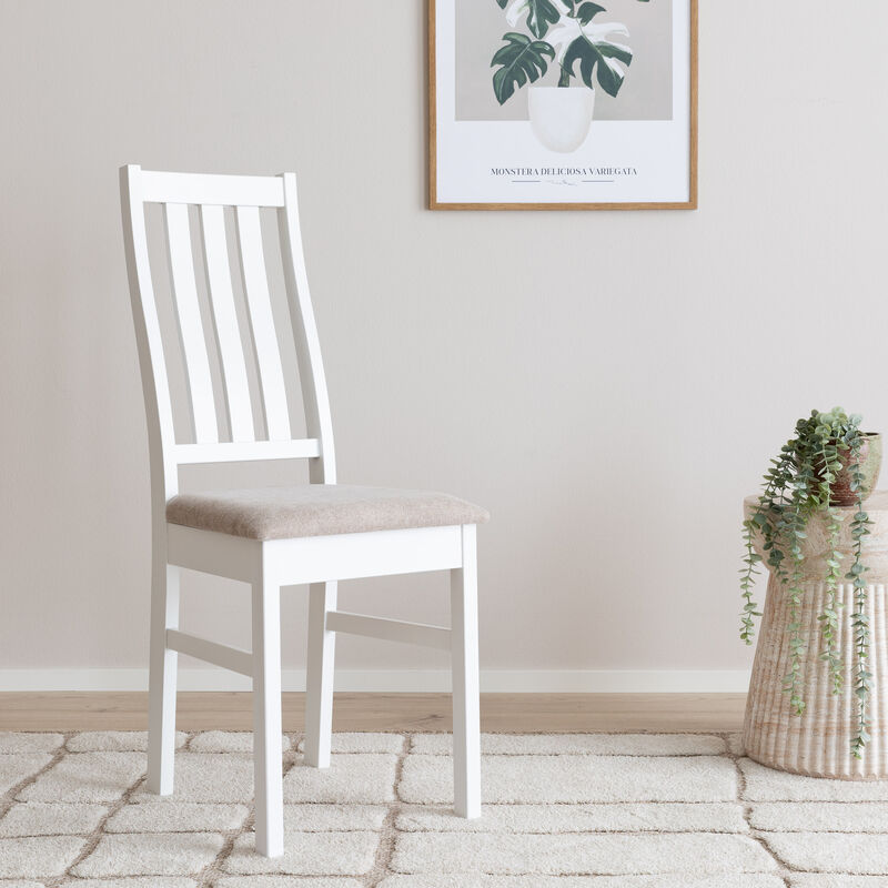 Niklas tuoli verhoilulla istuimella valkoinen/beige storm 06