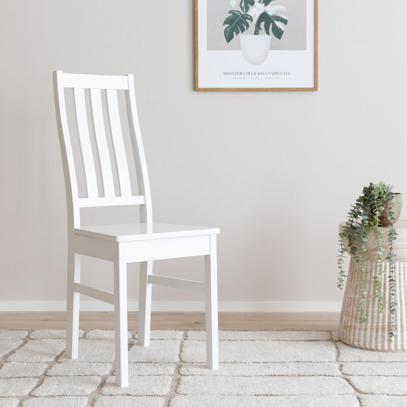 Niklas tuoli puuistuimella valkoinen