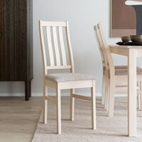 Niklas tuoli verhoilulla istuimella valkolakattu koivu/beige storm 06