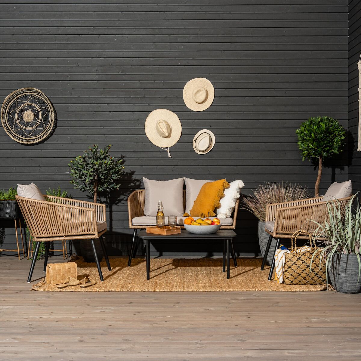 Veke Punos sohvaryhmä luonnonväri/musta, asiakaspalautus | Alk. 799,00 €