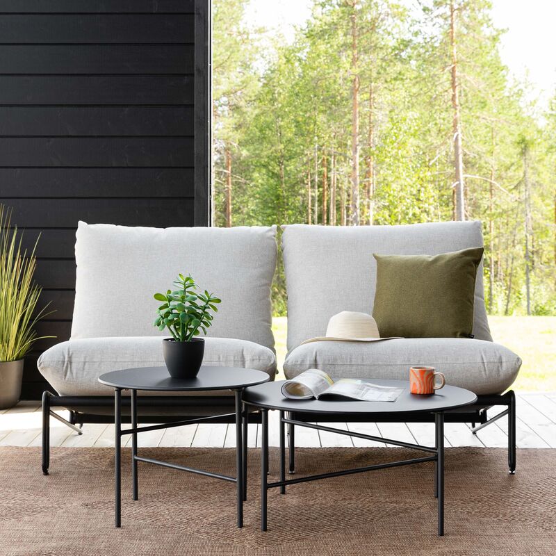 Envy Pesetos sohvapöytäsetti Ø70 cm + Ø50 cm musta