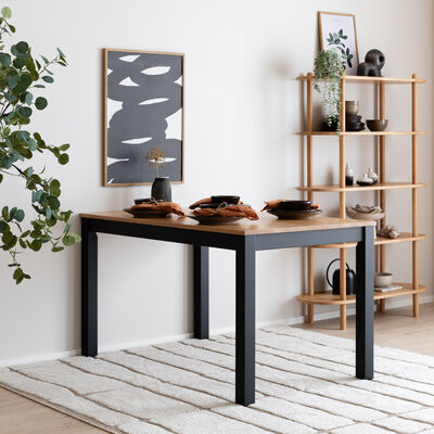 Scandic tammi ruokapöytä 130x80 cm valkolakattu tammi