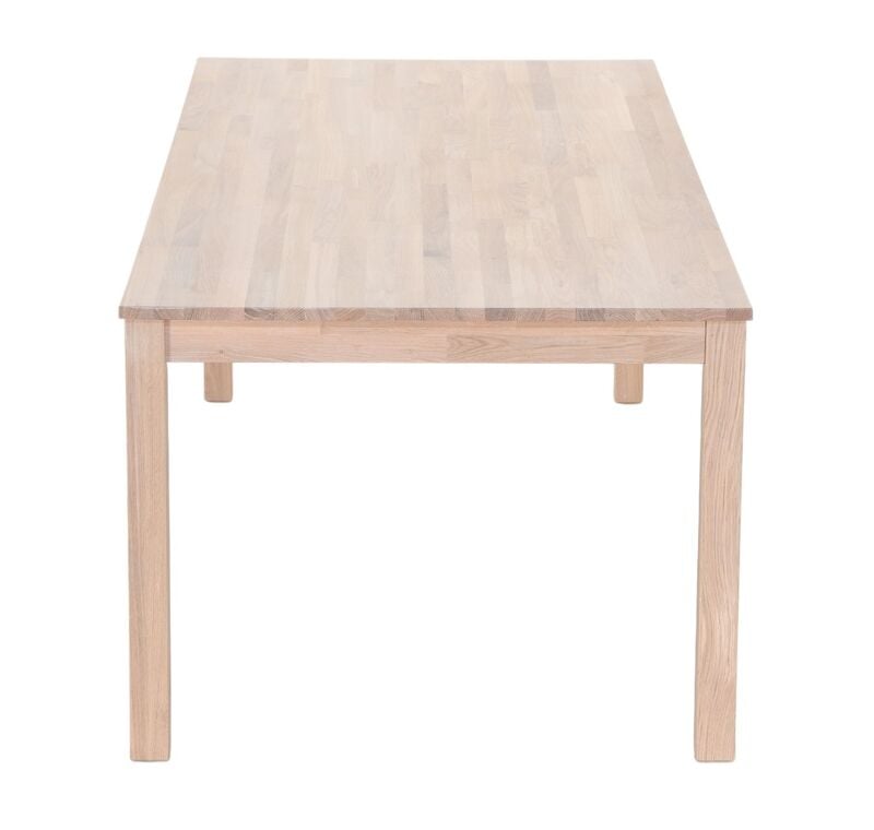 Scandic tammi ruokapöytä 220x95 cm valkolakattu tammi