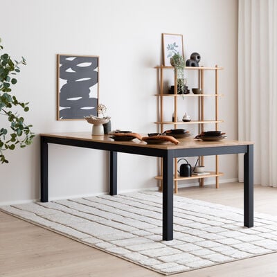 Scandic tammi ruokapöytä 220x95 cm valkolakattu tammi