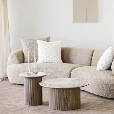 House Nordic Athens sohvapöytä ø80 cm ruskea/valkoinen