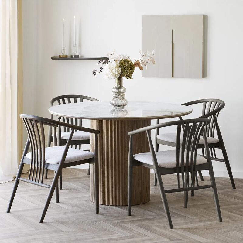 House Nordic Athens ruokapöytä ø120 cm ruskea/valkoinen