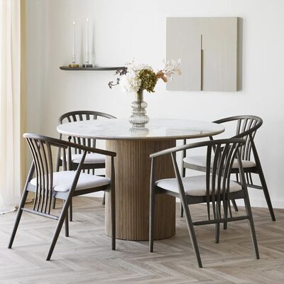 House Nordic Athens ruokapöytä ø120 cm ruskea/valkoinen