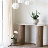 House Nordic Athens sivupöytä 120x40x78 cm ruskea/valkoinen