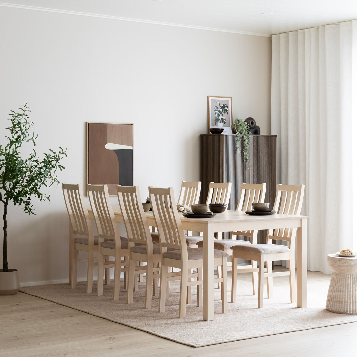 Scandic-Niklas 8-hengen ruokailuryhmä valkolakattu / beige storm 06