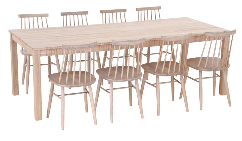 Scandic tammi -Kaarna 8-hengen ruokailuryhmä valkolakattu