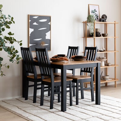 Scandic-Niklas tammi 4-hengen ruokailuryhmä musta/tammi