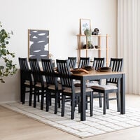 Scandic-Niklas tammi 8-hengen ruokailuryhmä musta/tammi/beige storm 06