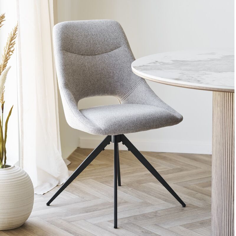 House Nordic Dokka tuoli beige HN1088, mustat jalat