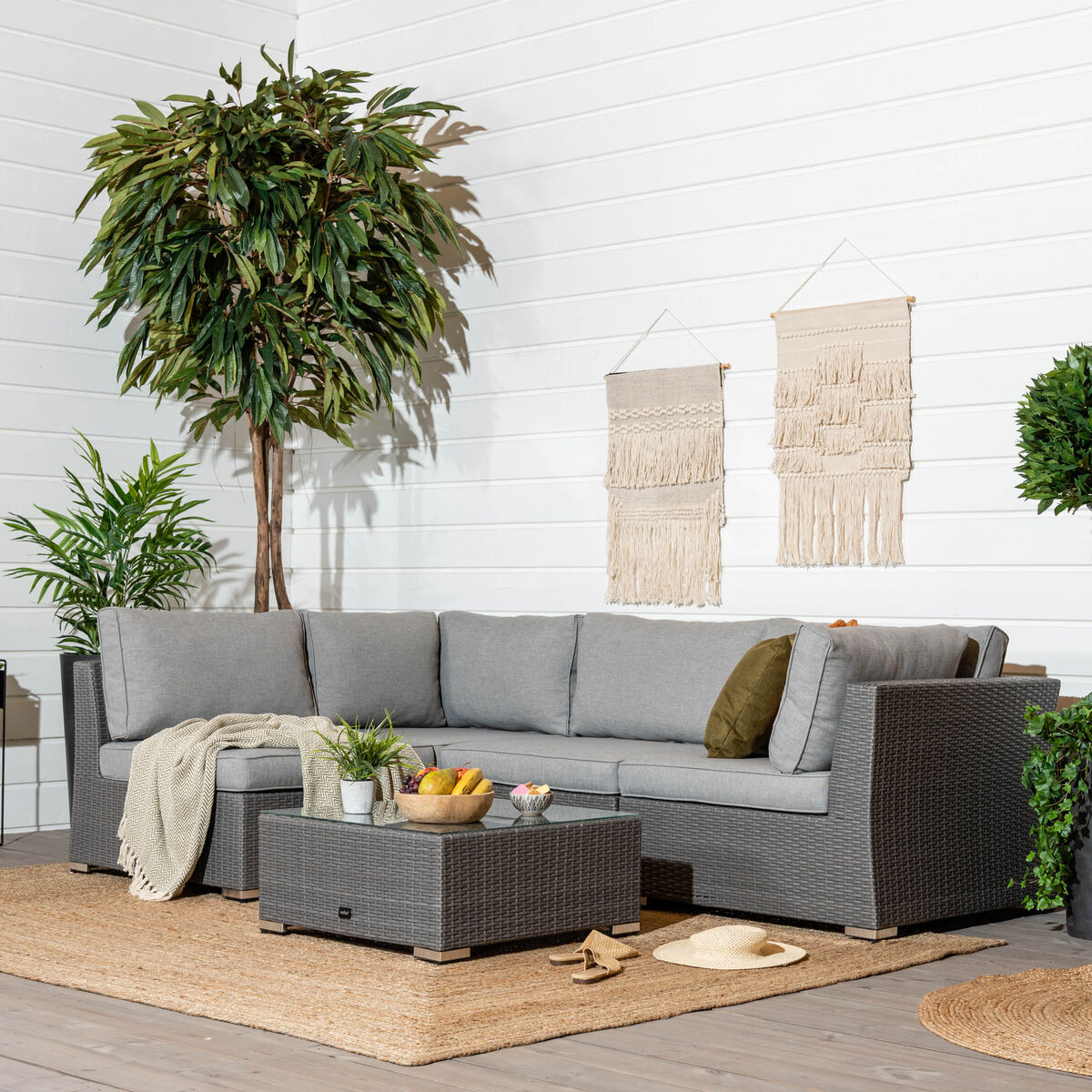 Veke Hede avokulmasohva sohvapöydällä tummanharmaa/harmaa, varastopoisto | Alk. 1 547,00 €