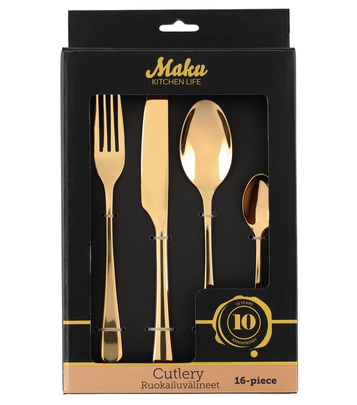 Maku aterimet 16 kpl kulta