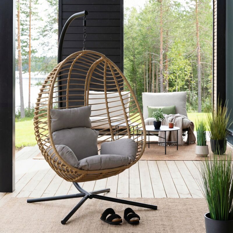 Kuura riipputuoli ja teline luonnonväri/ musta