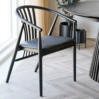 House Nordic Agustin ruokapöydän tuoli musta, musta PU HN1219