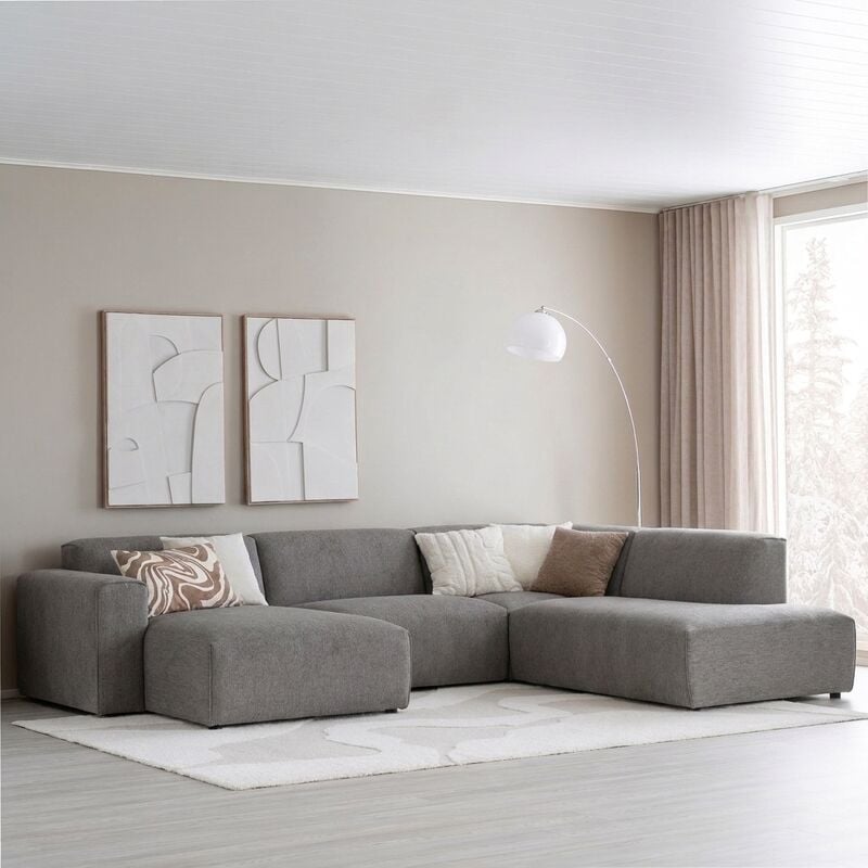 Syli U -kulmasohva, oikea beige Brego 34