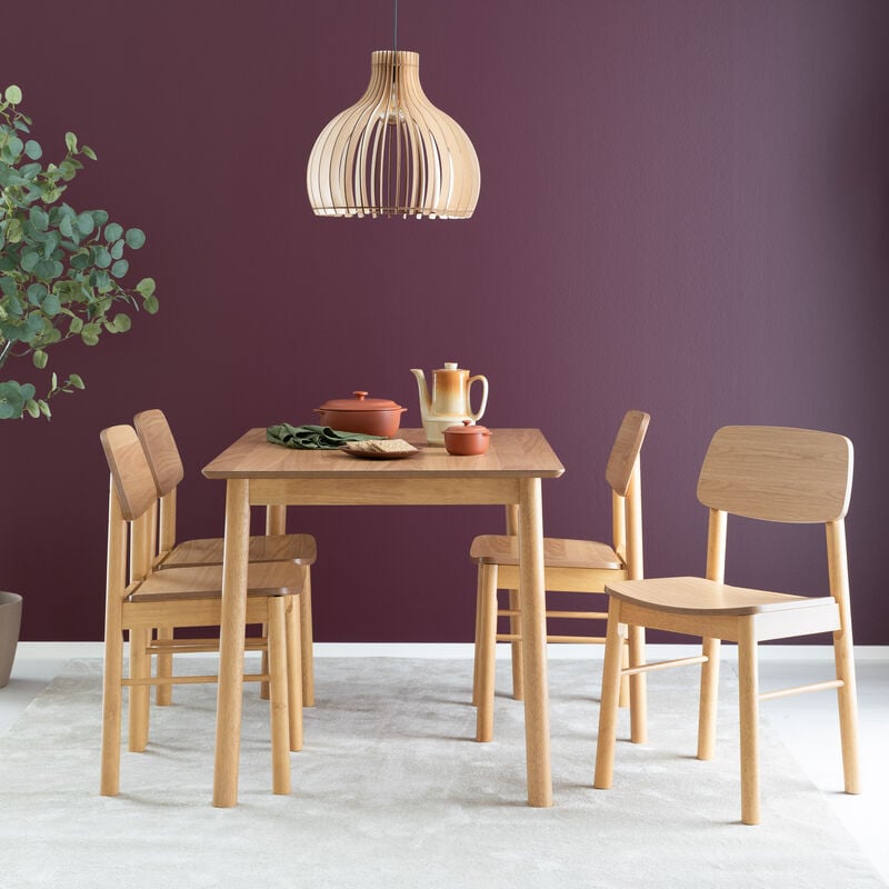 Tovi 4-hengen ruokailuryhmä lakattu tammi