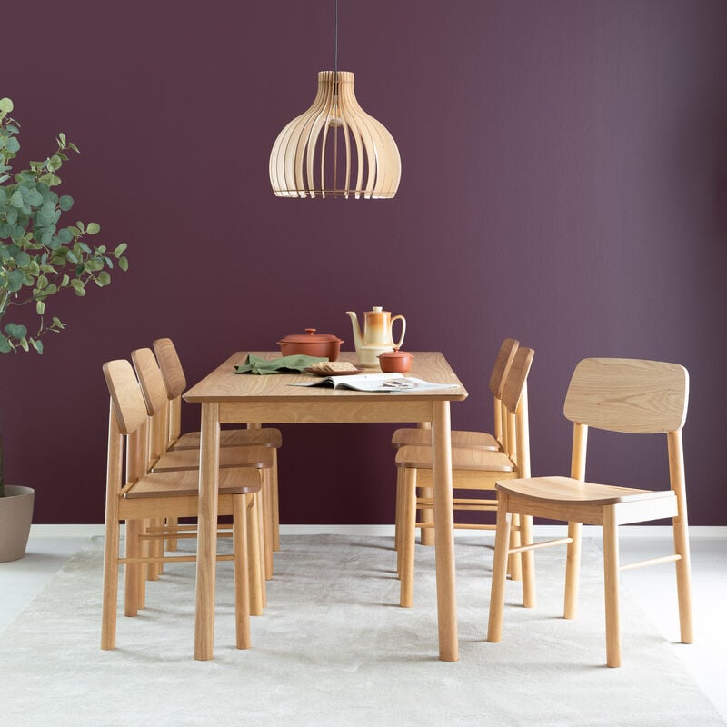 Tovi 6-hengen ruokailuryhmä lakattu tammi