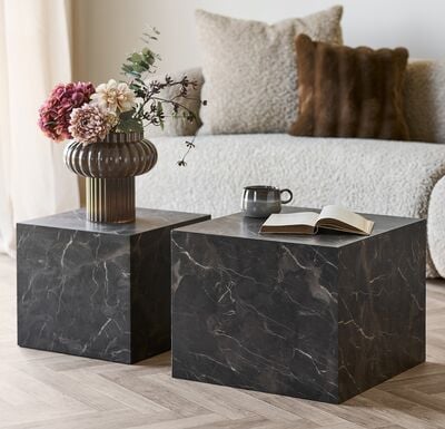 House Nordic Prague sarjapöytä 2-osainen tummanruskea marmori look