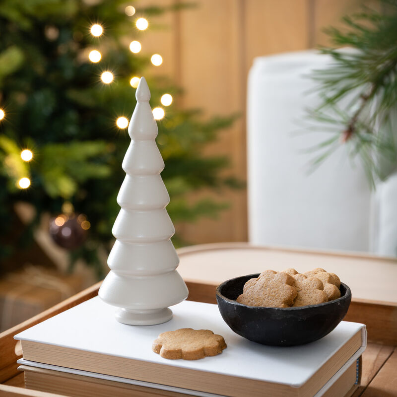 Kuusi pöytäkoriste 17,8 cm greige