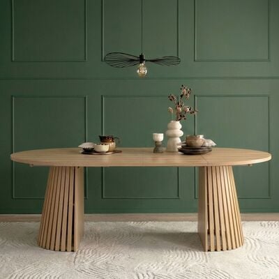 Krista jatkettava ruokapöytä Ø120-220 cm tammi