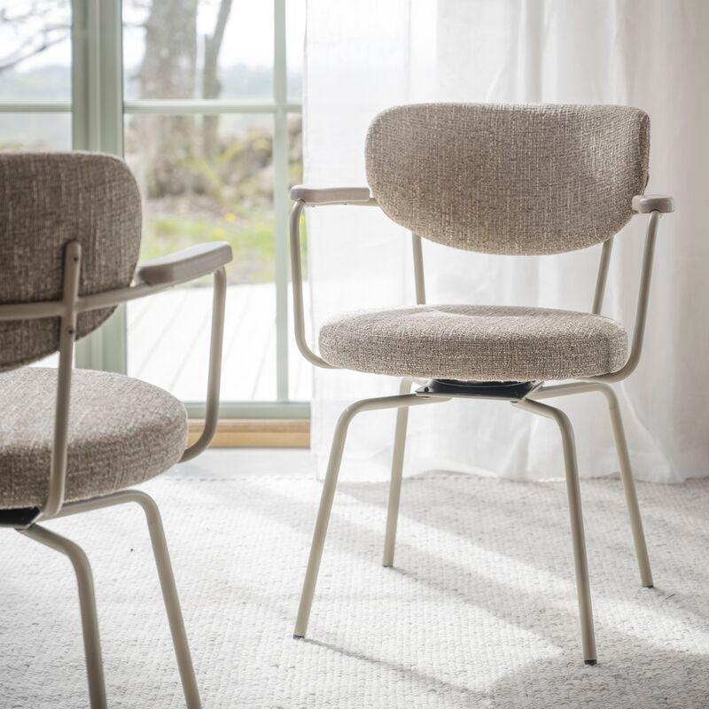 Rowico Home Merrick kääntyvä nojatuoli tumma beige/beige