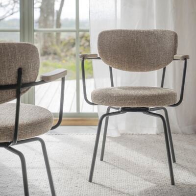 Rowico Home Merrick kääntyvä nojatuoli tumma beige/beige