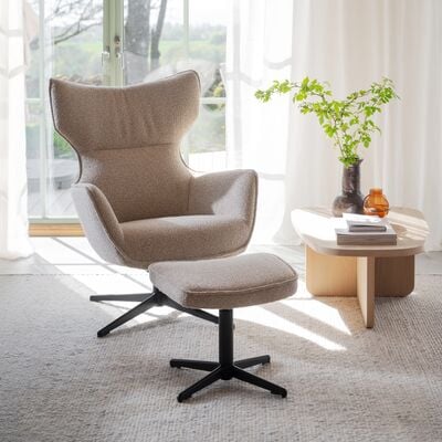 Rowico Home Jenkins nojatuoli ja rahi beige 5320 Lisa 110