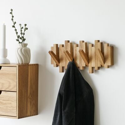 House Nordic Caltra seinänaulakko 4-koukulla tammi