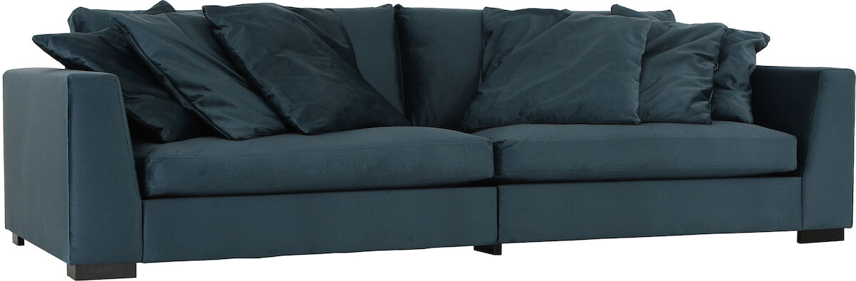 Veke Pesä 3-istuttava sohva petrooli Monolith 76, mustat jalat, asiakaspalautus