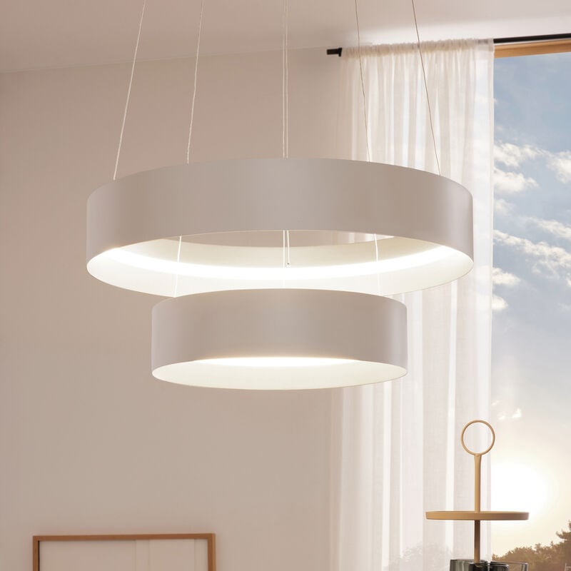 Musterring Loop LED-riippuvalaisin 2-os mattavalkoinen/hopea