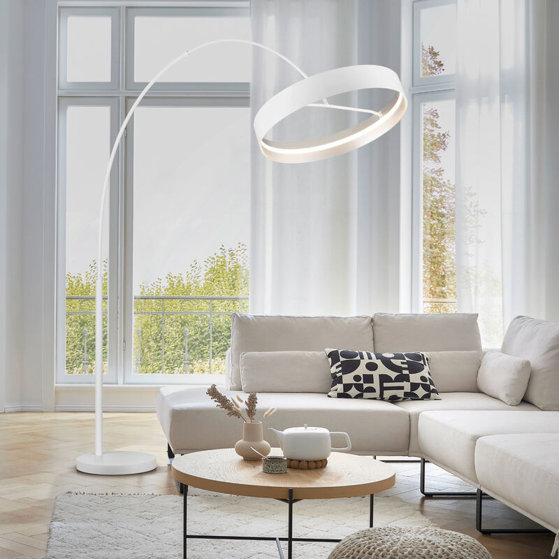 Musterring Loop LED-lattiavalaisin mattavalkoinen/hopea | Veke