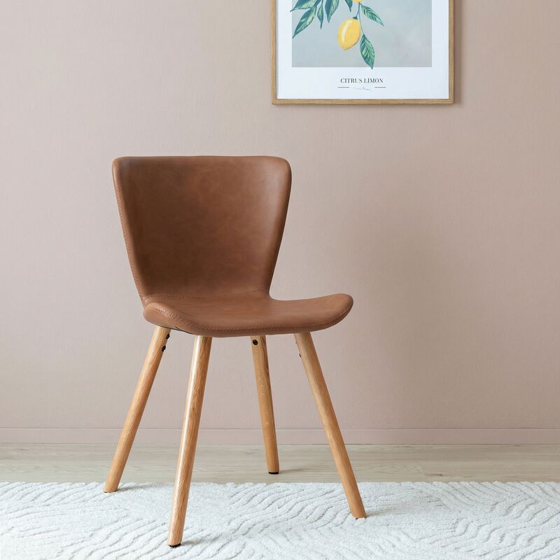 Teslin tuoli PU-keinonahkaverhoilu konjakki