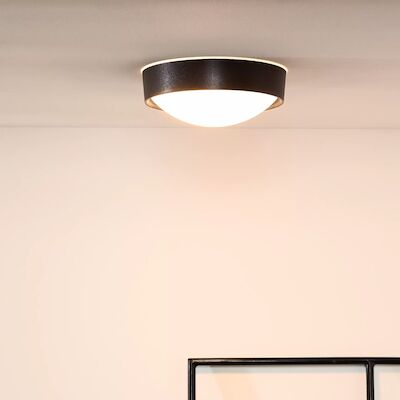 Lucide Lex kattoplafondi Ø33 cm musta