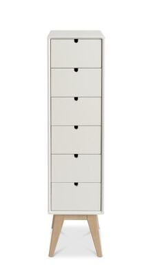 Notte korkea lipasto, koivu/lakattu, asiakaspalautus