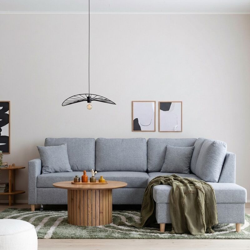 Aada avokulmavuodesohva oikea vaaleanharmaa Hygge 80