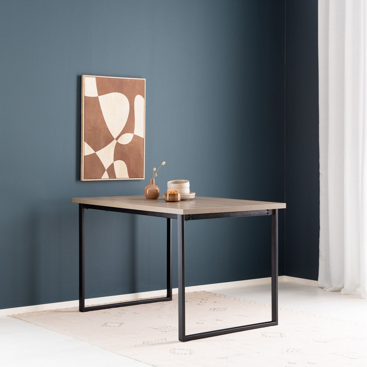 Vivano Cube ruokapöytä 120x80 tammi/musta