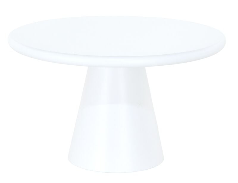 Valkoinen pyöreä ruokapöytä Ø130 cm, kuvausmalli