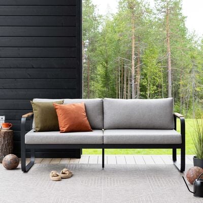 Lumme 3-istuttava sohva musta/hiekka