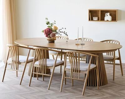 House Nordic Osaka-Agustin 6-hengen jatkettava ruokailuryhmä tammi/hiekka